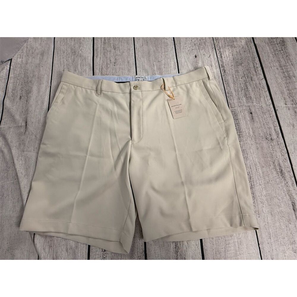 Peter Millar Men's Chino Shorts Size 40 Beige Casual Modern Fit